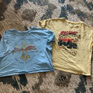 Forever 21 crop graphic tees